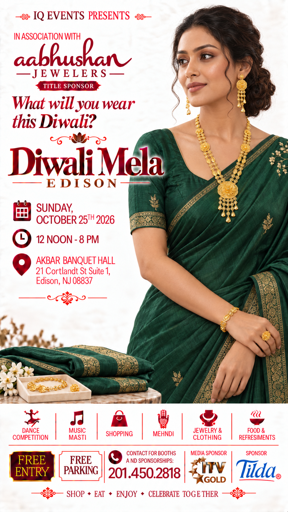 Diwali Mela Edison 2026 event flyer — fashion